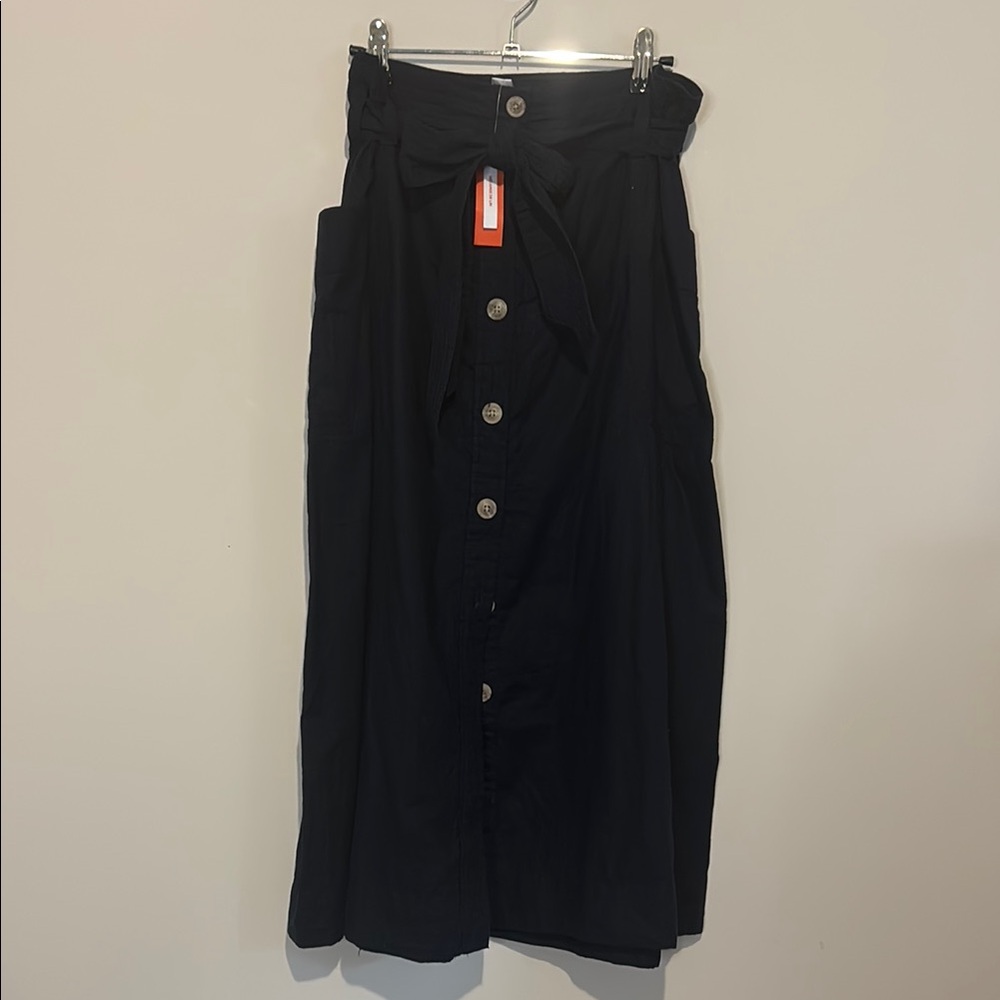 Joe Fresh Black A-line Midi Skirt